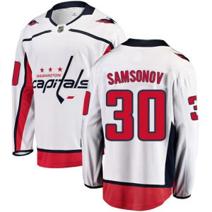 Herren Washington Capitals Eishockey Trikot Ilya Samsonov #30 Breakaway Weiß Fanatics Branded Auswärts